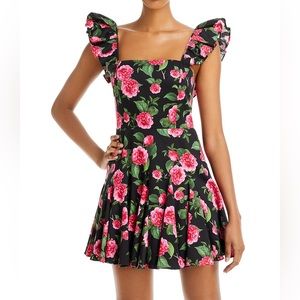 Alice + Olivia Ginny Floral Ruffle Sleeve Dress, Size 2